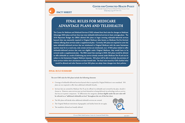 CMS final rules for Medicare Advantage plans and telehealth – 2019
