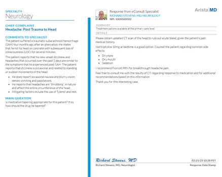 High-Value eConsults - Neurology