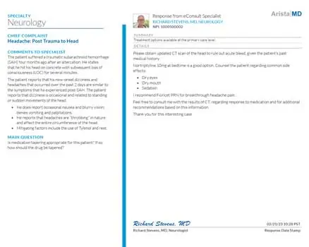 Neuro High-Value eConsults - Neurology