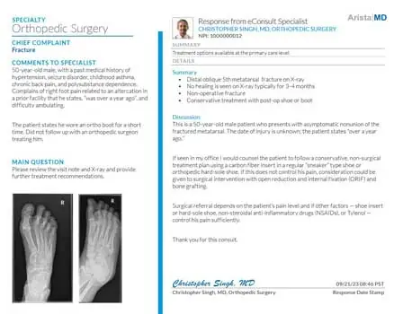 Ortho High-Value eConsults - Orthopedic Surgery