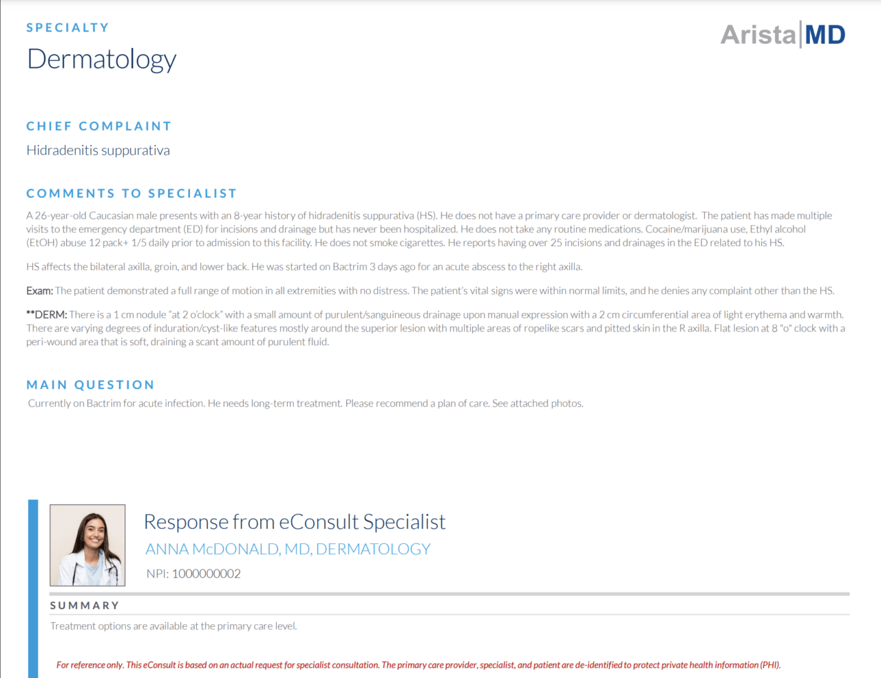 Avoid Specialty Referral for Dermatology with an eConsult