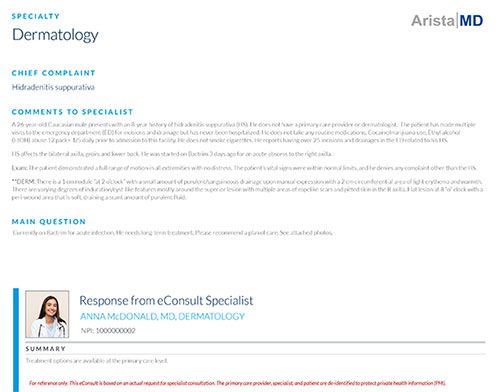 Specialty Referral for Dermatology